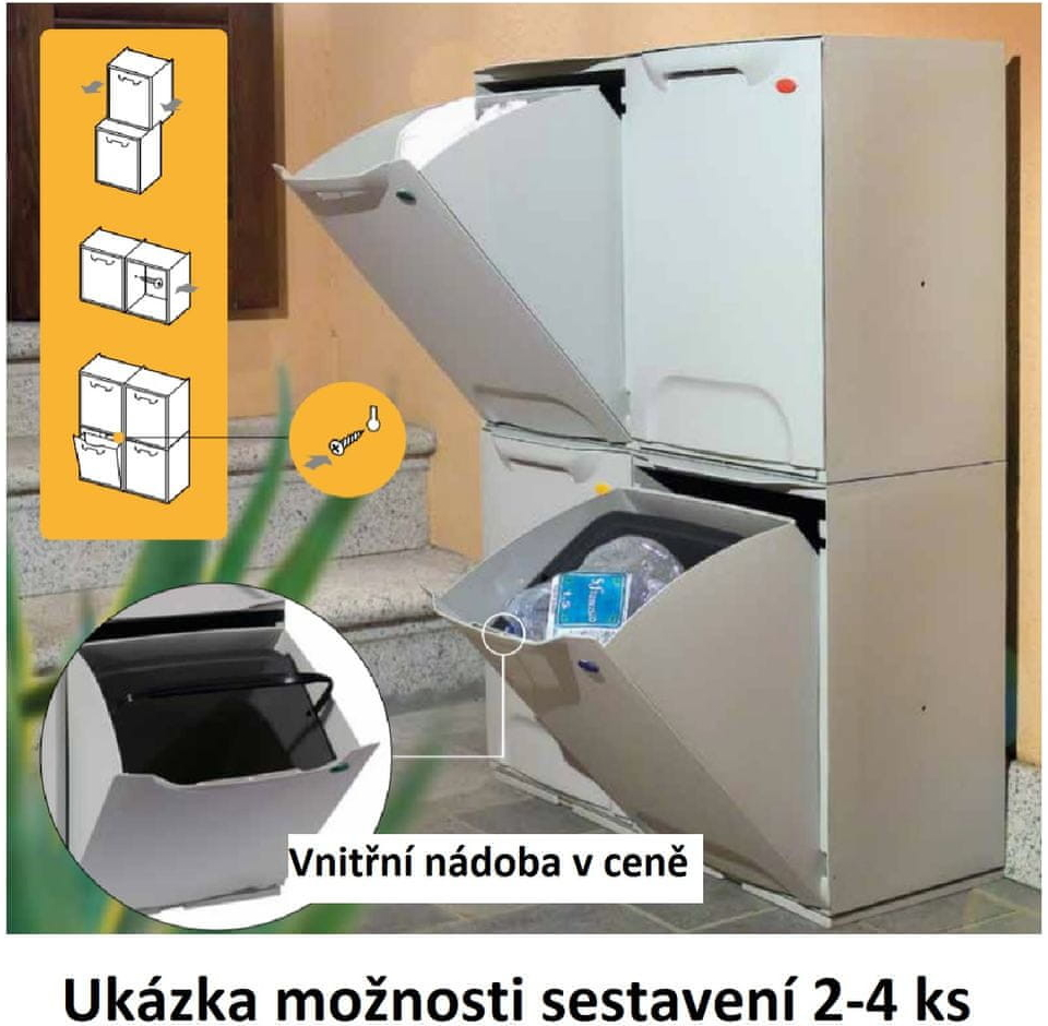 ArtPlast Odpadkový koš LINEA ECO-LOGICO šedý R34/1S