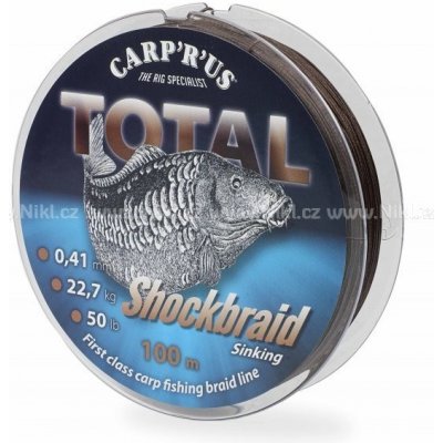 Carp´R´Us šňůra Total Shockbraid 100m 0,30mm 13,61kg – Zboží Mobilmania