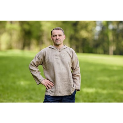 Nelly lněná ležérní košile s kapucí přírodní – Hledejceny.cz
