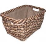 Košíkárna Koš na dřevo ratanový s látkou 56x40 cm – Zboží Dáma
