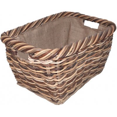 Košíkárna Koš na dřevo ratanový s látkou 56x40 cm – Zboží Dáma