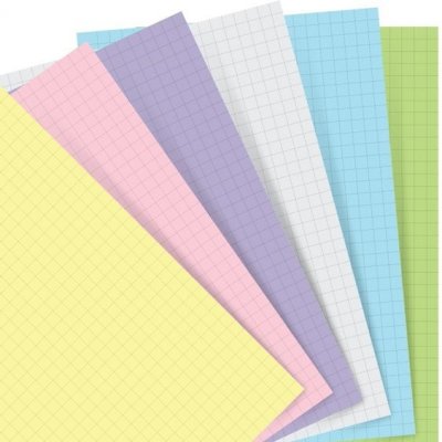 Filofax Poznámkový papír, čtverečkovaný, 6 barev náplň osobních diářů 60 listů A6