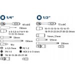 FORTUM klíče nástrčné, sada 60ks 1/4", 1/2" 4700011 – Zboží Mobilmania