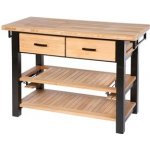 Barlow Tyrie Teakový servírovací stůl Titan, obdélníkový 136-179x61x94 cm, hliníková konstrukce černá, rustikální teak – Hledejceny.cz