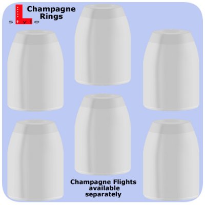 L-Style Champagne Ring průsvitné černé 6ks – Sleviste.cz