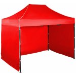 Expodum Nůžkový stan 3x2m ocelový Červená 3 boční plachty – Zboží Dáma