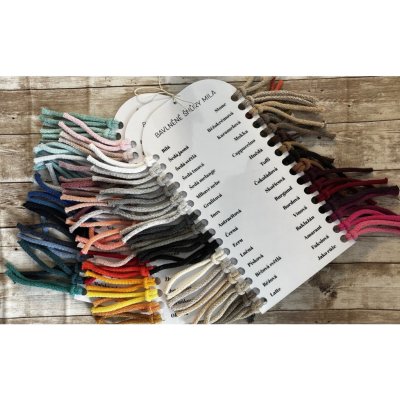 Kreatinka Vzorník barev bavlněných šňůr MILA/lam.papír – Zboží Mobilmania