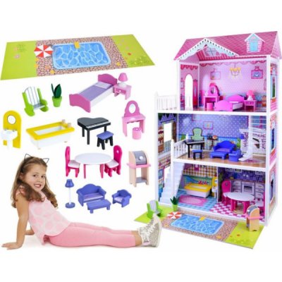Jokomisiada VELKÝ dřevěný domeček pro nábytek BARBIE ZA2122 – Sleviste.cz