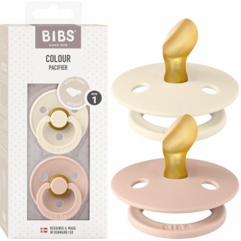 Bibs Colour anatomické dudlíky přírodní kaučuk 2ks Ivory / Blush