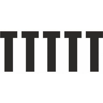 Samolepicí T černá samolepící vinylová fólie velikost znaku 200 mm – Sleviste.cz