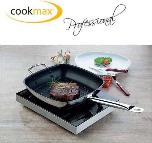 Cookmax Gourmet pánev grilovací hranatá 28 x 28 x 4 cm 2,3 l