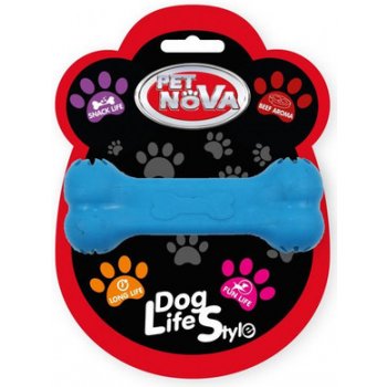 PET NOVA DOG LIFE STYLE gumová hračka 11 cm, modrá, hovězí příchuť