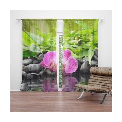 Sablio Závěs Růžová orchidej: 2ks 140x250cm – Hledejceny.cz