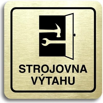 Accept Piktogram "strojovna výtahu" (80 × 80 mm) (zlatá tabulka - černý tisk) – Zboží Mobilmania