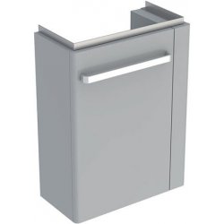 Geberit Selnova Compact skříňka pod umývátko 44,8x25,2x60,4 cm, s držákem na ručníky, 1x dvířka, světle šedá mat/světle šedá lesk 501.497.00.1