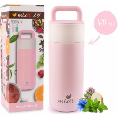 Mixit 2go Termoska s čajovým sítkem růžová 420 ml – Zboží Mobilmania