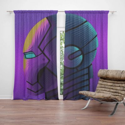 Sablio Závěs Iron Man Helma na fialové: 2ks 140x250cm – Hledejceny.cz