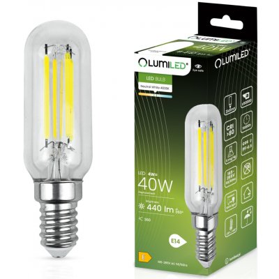 Lumiled LED žárovka E14 T25 4W = 40W 440lm 4000K Neutrální bílá Filament – Hledejceny.cz