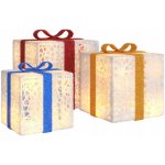 zahrada-XL Svítící vánoční dárky 3 ks 64 teple bílých LED – Hledejceny.cz