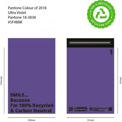 Poštovní Recyklovaná Plastová Obálka Fialová 30.5x40.6cm – Zboží Živě