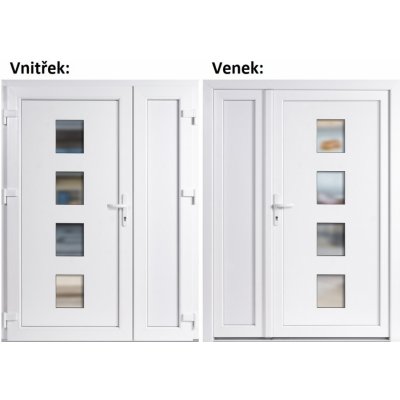 Soft Dvoukřídlé vchodové 010+Panel Plný Bílá/bílá levé 150 x 200 cm – Hledejceny.cz