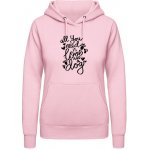 AWDis Hoodie mikina Nápis All you need is love and a Dog Miminkovská růžová – Zboží Dáma