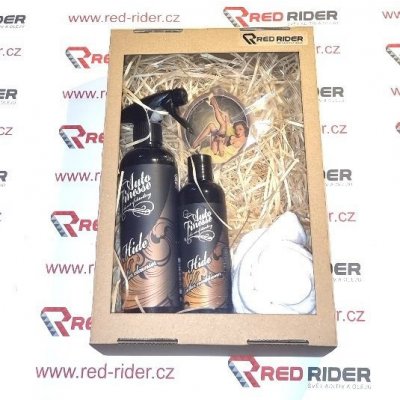 Red-rider Dárkový set Auto Finesse White Microfiber Cloth + Auto Finesse Hide Leather Conditioner 250 ml + Auto Finesse Hide Leather Cleanser 500 ml + Auto Finesse Aroma Midnight Oil - Noční vánek – Zbozi.Blesk.cz