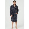 Pánský župan Howick Check Fleece Dressing Gown charcoal