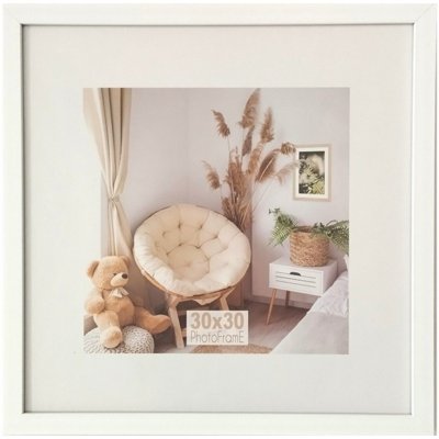Bondecor Fotorám bílý 1611PLF, plexi sklo, 20x20 cm – Zboží Živě