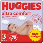 Huggies Ultra Comfort 3 5-9 kg 78 ks – Sleviste.cz