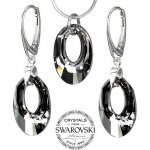 Stříbrný set Helios Crystal Silver Night Swarovski Elements LSW133S – Zboží Mobilmania