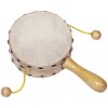 Dětská hudební hračka a nástroj Goki bubínek s rukojetí duhový