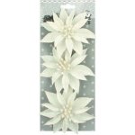 Anděl Růže vánoční glitrová bílá 3 ks 8 cm 1945 – Zboží Dáma