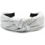 Třpytivá čelenka s uzlem stříbrná – Zboží Dáma