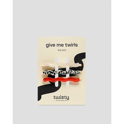 Twisty Sada vlnitých sponek do vlasů - červená, mramorová, perleťová 3 ks – Zbozi.Blesk.cz