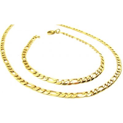 Steel Jewelry Souprava Řetízek Náramek GOLD z Chirurgické oceli SET250172 – Zboží Dáma