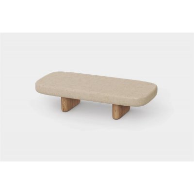 Vondom Nízký stolek Milos, obdélníkový 100x45x24 cm, rám dřevo iroko, deska beton – Hledejceny.cz