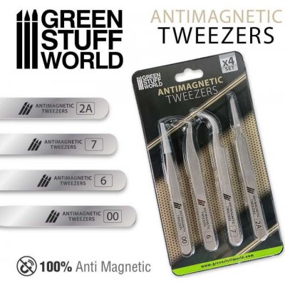 Green Stuff World 100% Anti-magnetic QUARTZ Tweezers SET GSW1156