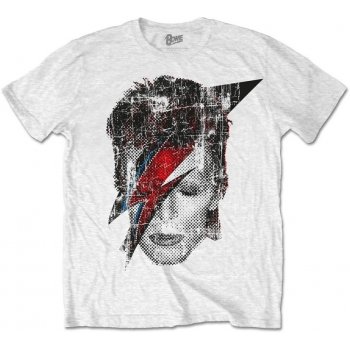 David Bowie tričko Halftone Flash Face bílá