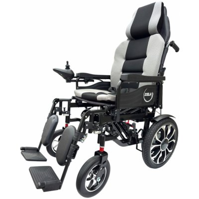 Zoela 6005XL Elektrický Invalidní vozík 52 cm polohovací Černý rám Šedé polstrování – Zboží Dáma
