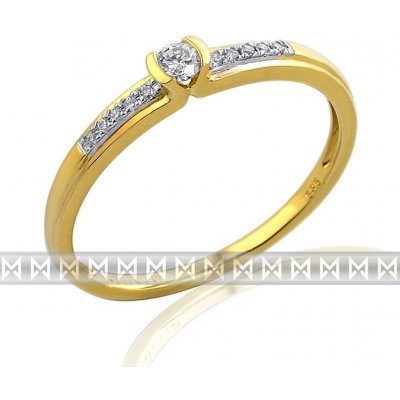 Klenoty Budín Luxusní zásnubní diamantový prsten Gems Diamonds žluté zlato 3810827 5 54 99