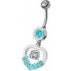 Piercing Šperky4U stříbrný piercing do pupíku srdíčko BP01209-Q