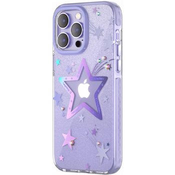 Pouzdro KINGXBAR Heart Apple iPhone 14 Pro - plastové / gumové - hvězda - fialové