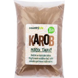 Country Life Karobový prášek tmavý Bio 500 g