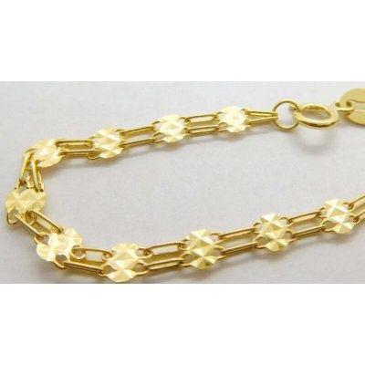 Klenoty Budín Dámský gravírovaný zlatý náramek destičky 585/1,18gr 19cm HK7085 – Sleviste.cz