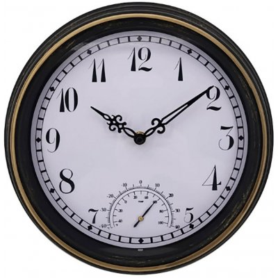 hodiny nástěnné venkovní pr.30cm,PH,sklo,kov ČER-ZLA/BÍ – Hledejceny.cz