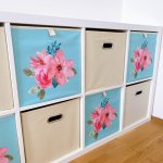 Dream Creations Látkový úložný box kytice tyrkysový 33 x 33 cm – Zboží Mobilmania