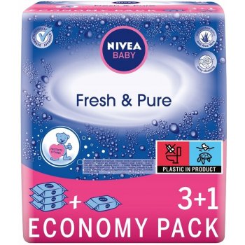 Nivea Baby Vlhčené ubrousky Fresh & Pure 4 x 63 ks