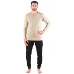 Gina 79187 pánské pyžamo dlouhé koňak černé – Zboží Dáma