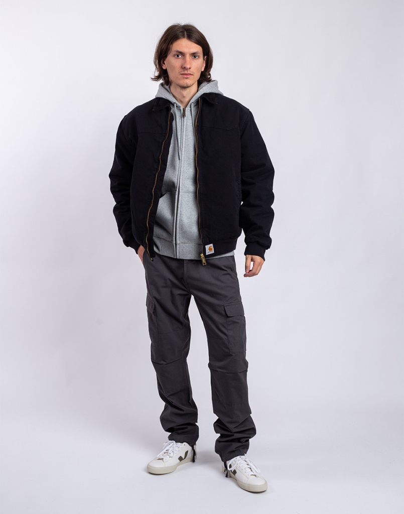 Carhartt WIP OG Santa Fe Jacket Black/ Black Aged Canvas